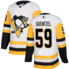 Men's Adidas Pittsburgh Penguins #59 Jake Guentzel White Stitched NHL Jersey